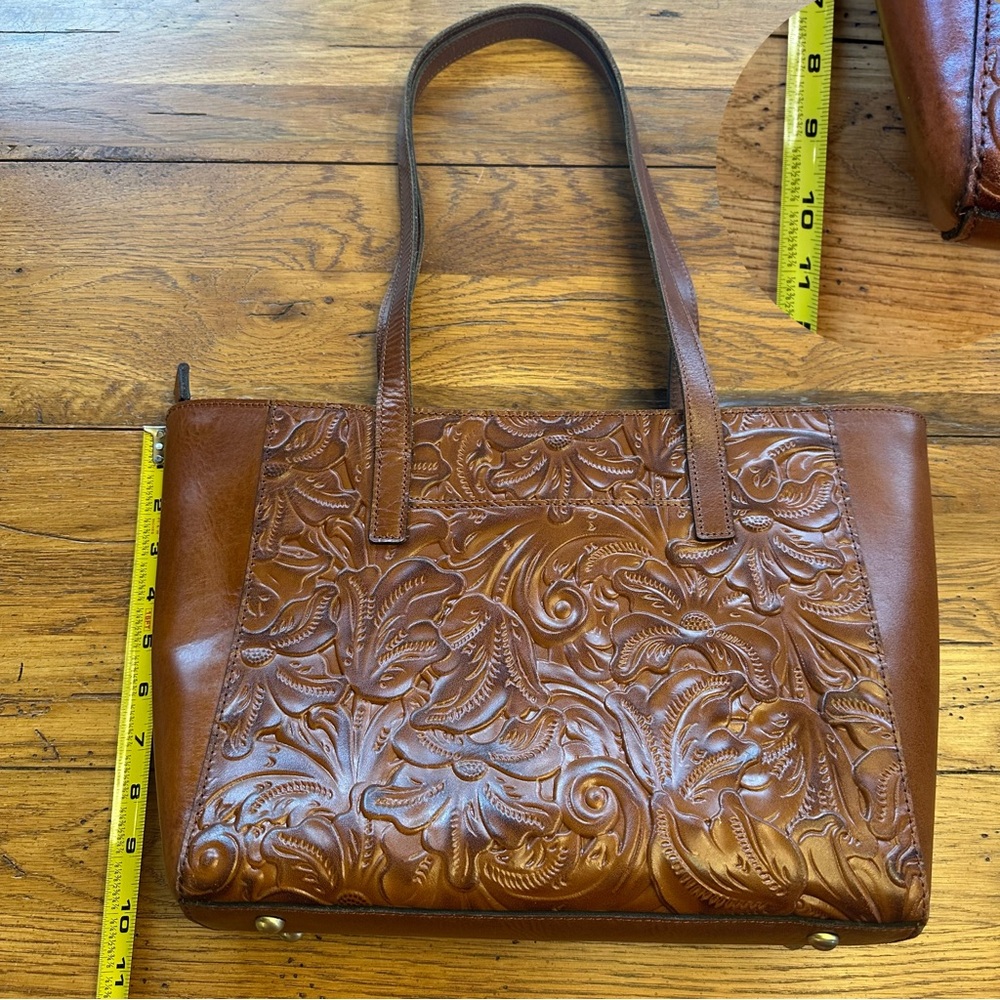 Patricia Nash Tooled Leather Zippered Tote Shoulder Bag - Picture 2 of 16